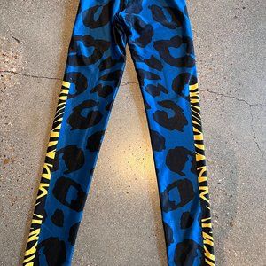 Goldsheep leggings, XS  Blue jaguar print.